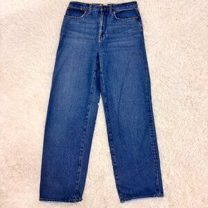 Madewell Baggy Straight Jeans 28 Medium Blue Wash High Rise Wide Leg